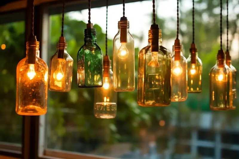 Recycled Bottle Lamps